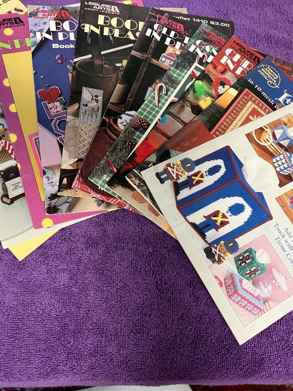 A Bundle of 10 Plastic Canvas Pattern Leaflets